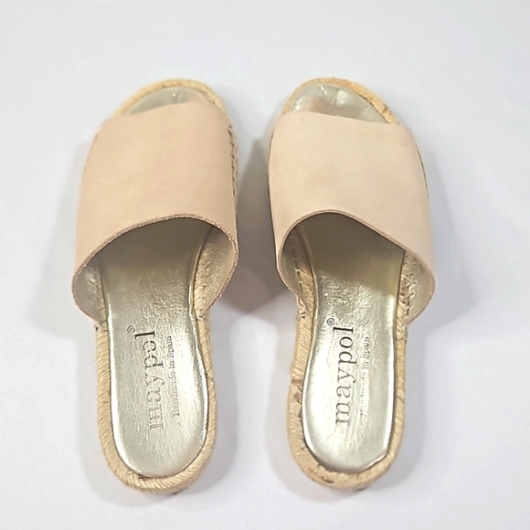 ANTHRO MAYPOL SUEDE CREAM ESPADRILLE SANDAL SLIDE SZ 38/8 - Picture 1 of 7